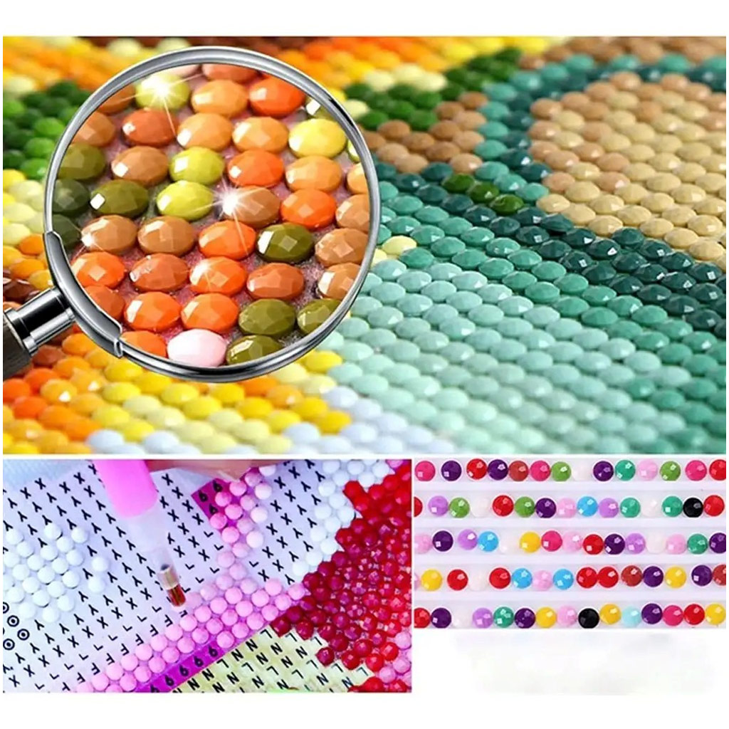 imagen de Rompecabezas de diamantes: Set de pintura de diamantes de globo aerostático 40x50cm 3
