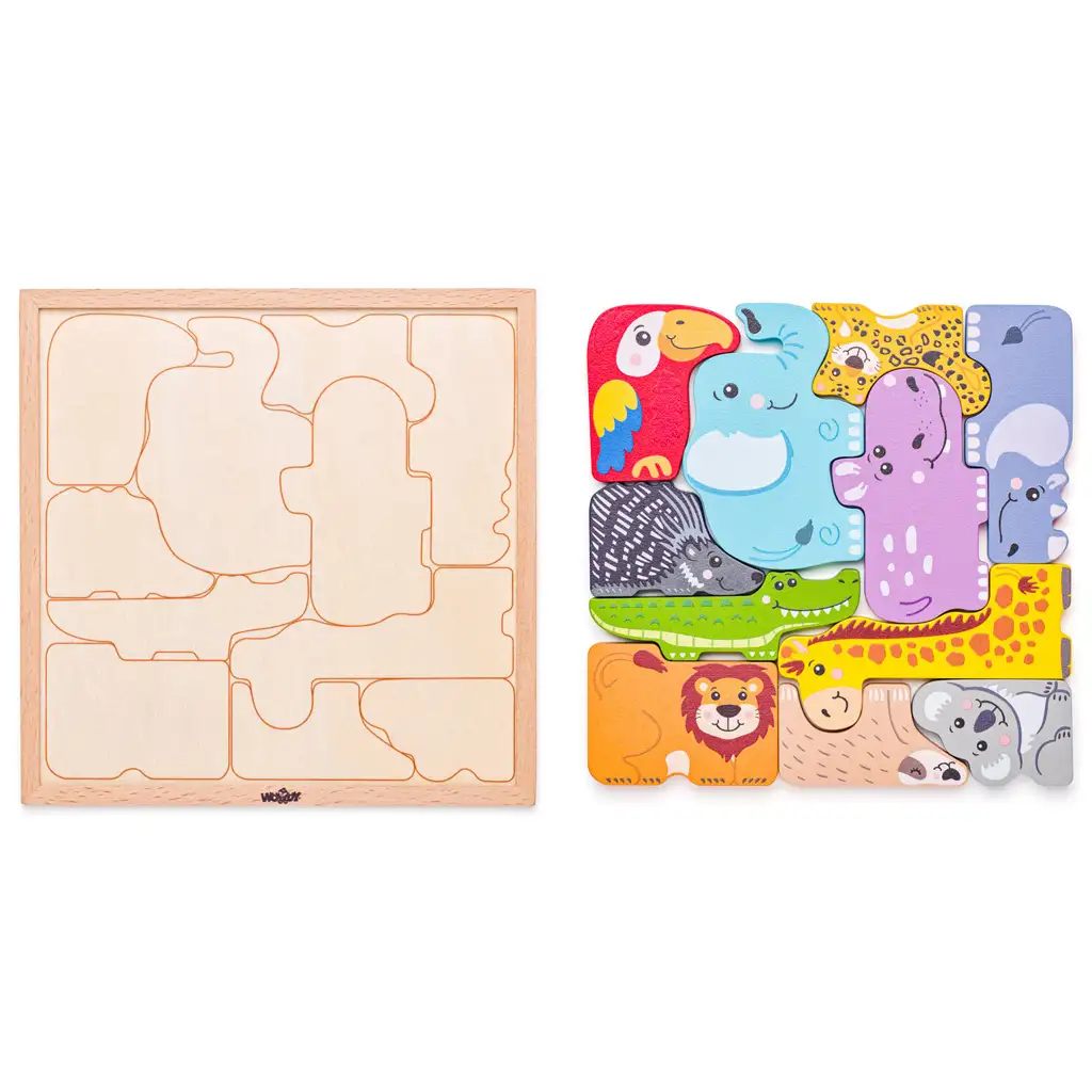 imagen de Rompecabezas de formas de madera con animales - Woodyland 2
