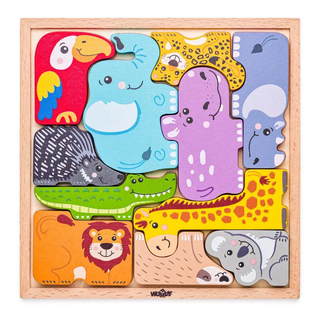 imagen de Rompecabezas de formas de madera con animales - Woodyland 1