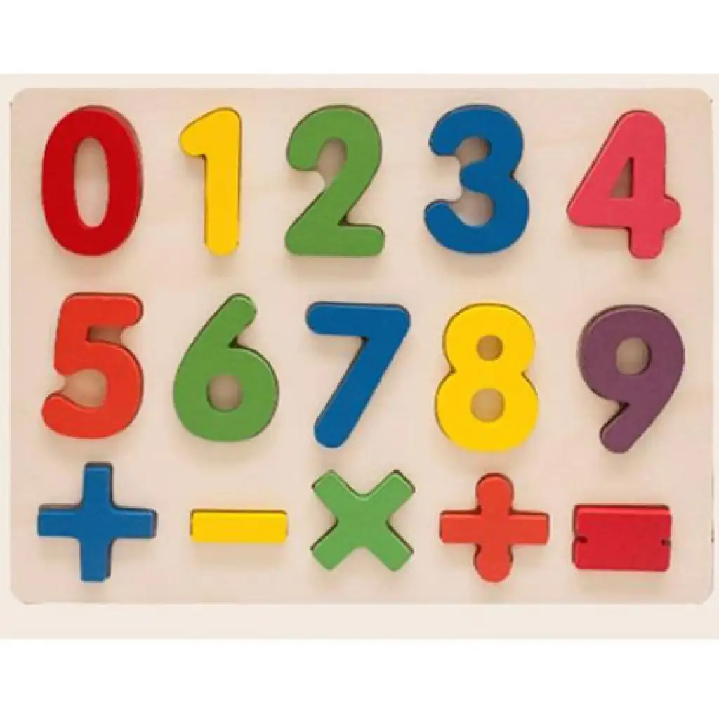 imagen de Rompecabezas de formas de madera de colores con números 15 piezas 1