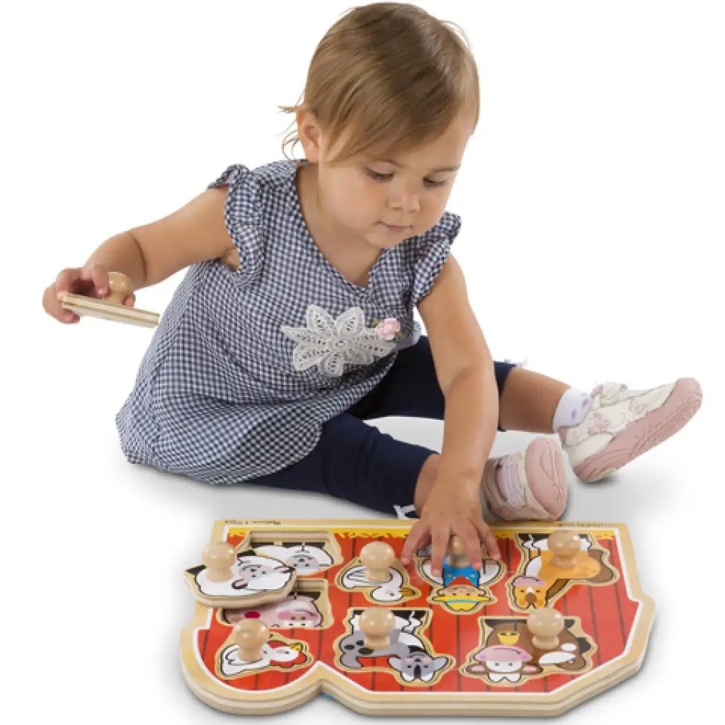 imagen de Rompecabezas de formas de madera de granja con asa - Melissa & Doug 2