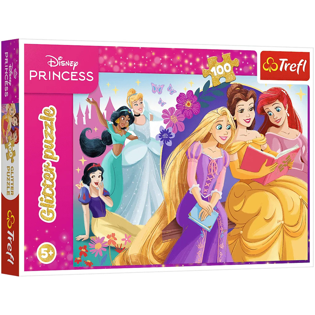imagen de Rompecabezas de glitter de 100 piezas de princesas Disney - Trefl 1