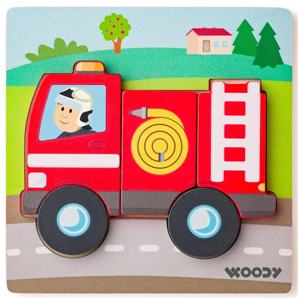 imagen de Rompecabezas de madera de bomberos de 5 piezas - Woodyland 1