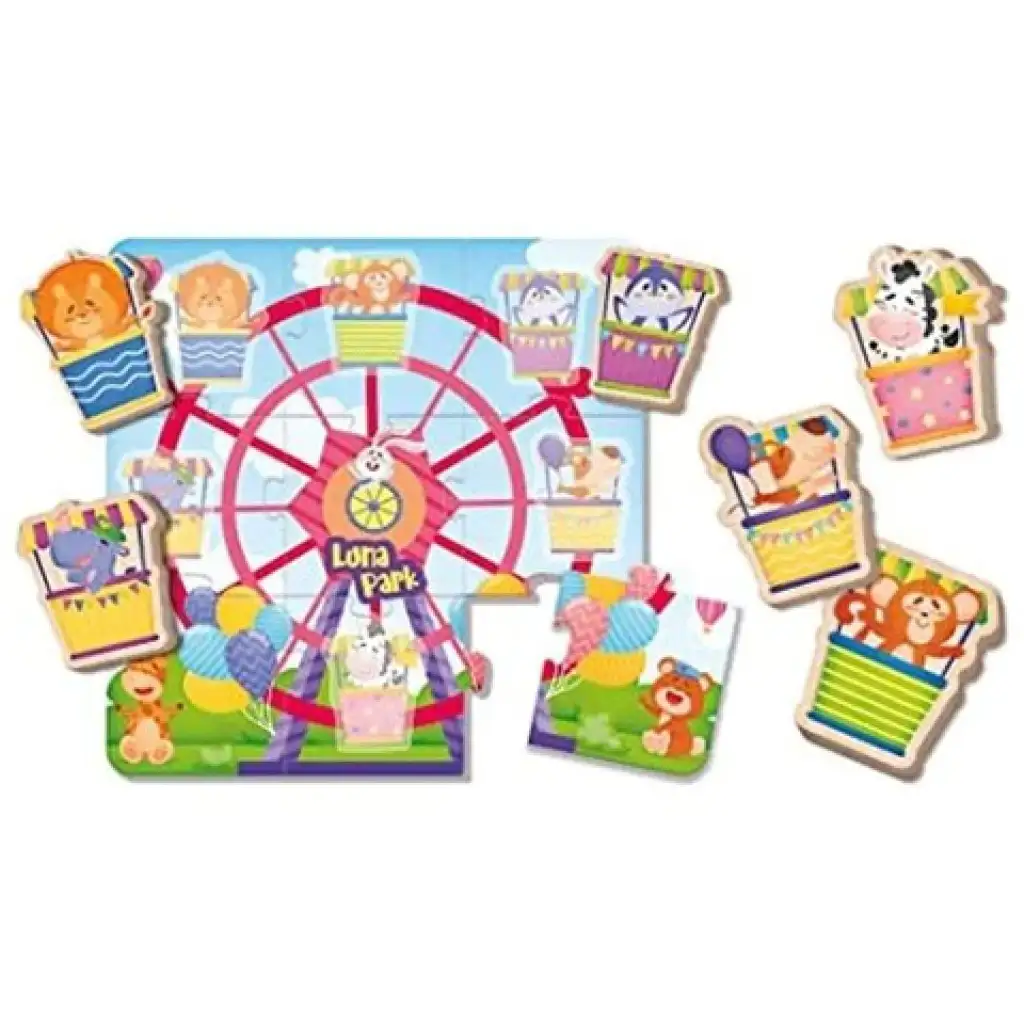 imagen de Rompecabezas de madera Montessori para bebés - Parque de atracciones 2
