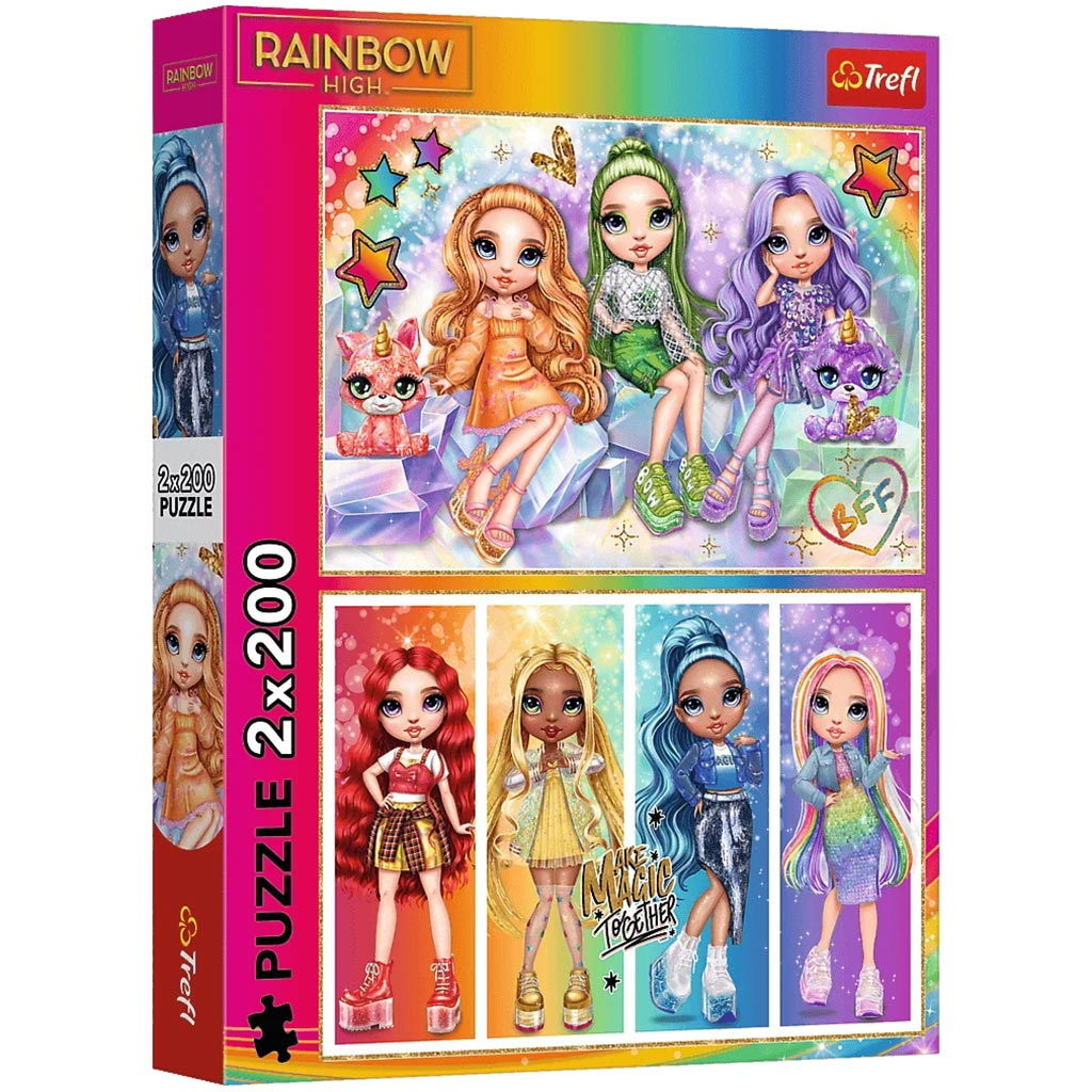 imagen de Rompecabezas de mejores amigas Rainbow High 2x200 piezas - Trefl 1