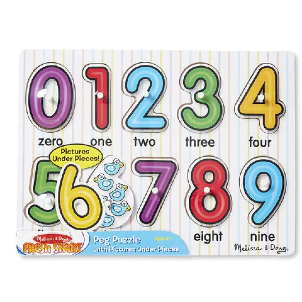 imagen de Rompecabezas de números de madera con asa - Melissa & Doug 1