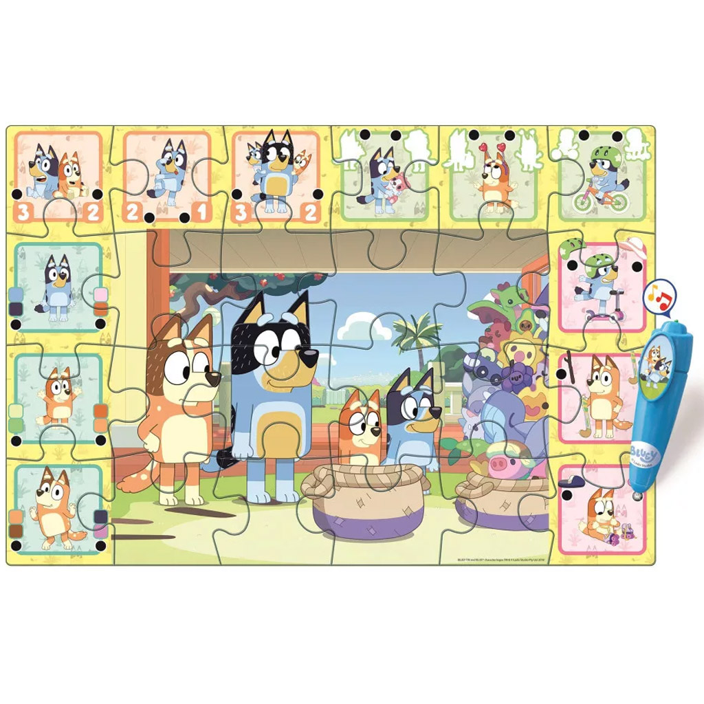 imagen de Rompecabezas de suelo interactivo de 24 piezas de Bluey y sus amigos - Clementoni 3