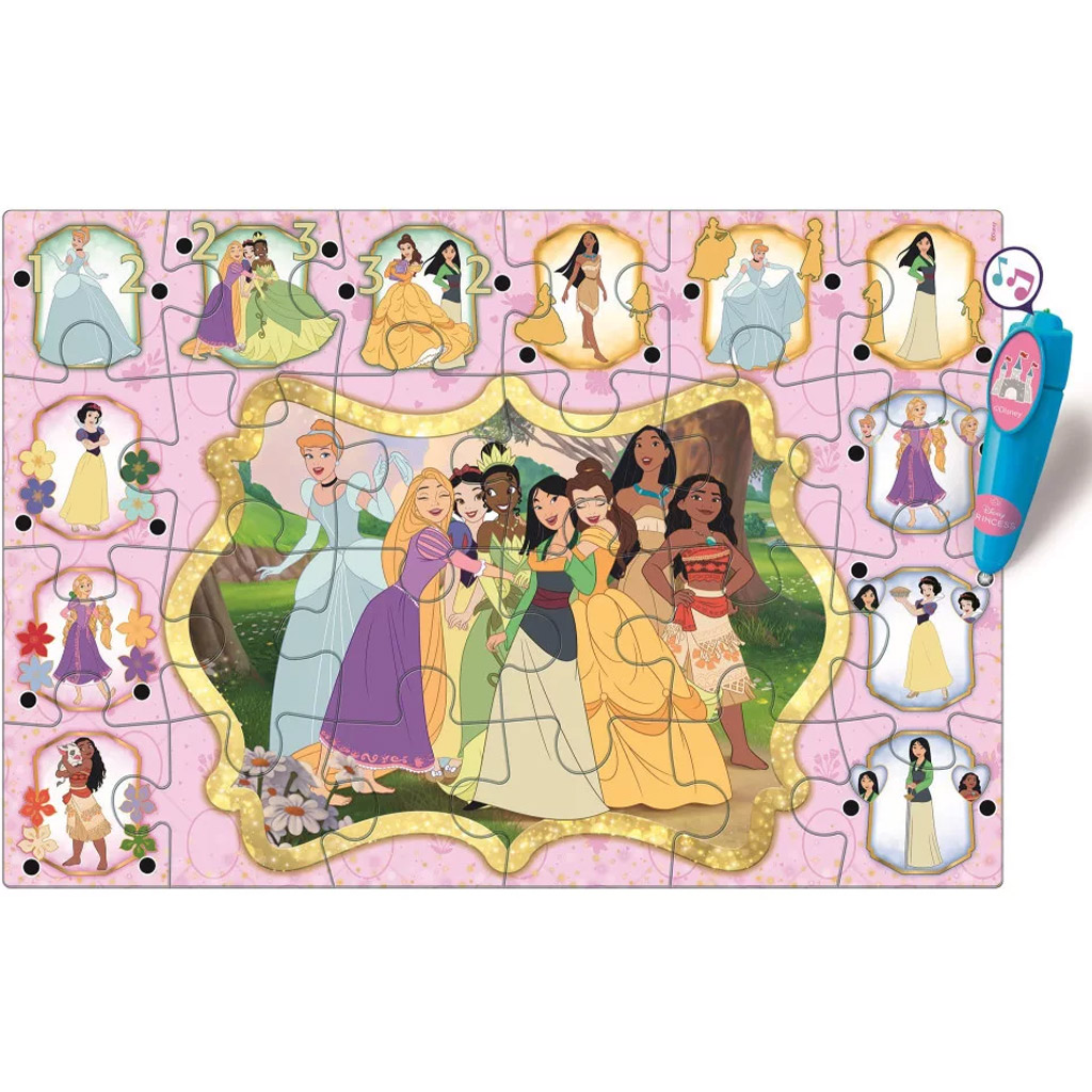 imagen de Rompecabezas de suelo interactivo de 24 piezas de las Princesas Disney - Clementoni 3