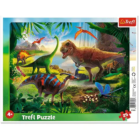 imagen de Rompecabezas enmarcado de 25 piezas de dinosaurios - Trefl 1