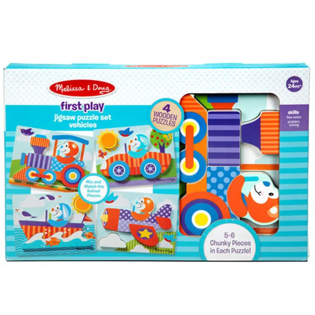 imagen de Rompecabezas gigante de madera de vehículos - Melissa & Doug 1