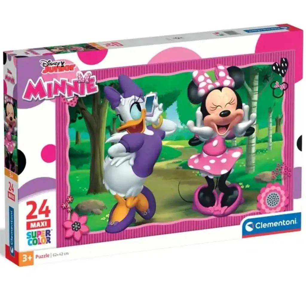 imagen de Rompecabezas maxi supercolor de 24 piezas de Disney Minnie Mouse - Clementoni 1