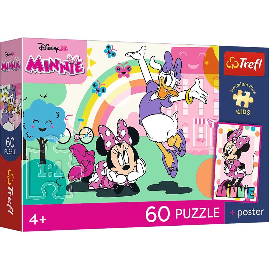 imagen de Rompecabezas premium de 60 piezas de Disney Minnie Mouse con póster - Trefl 1