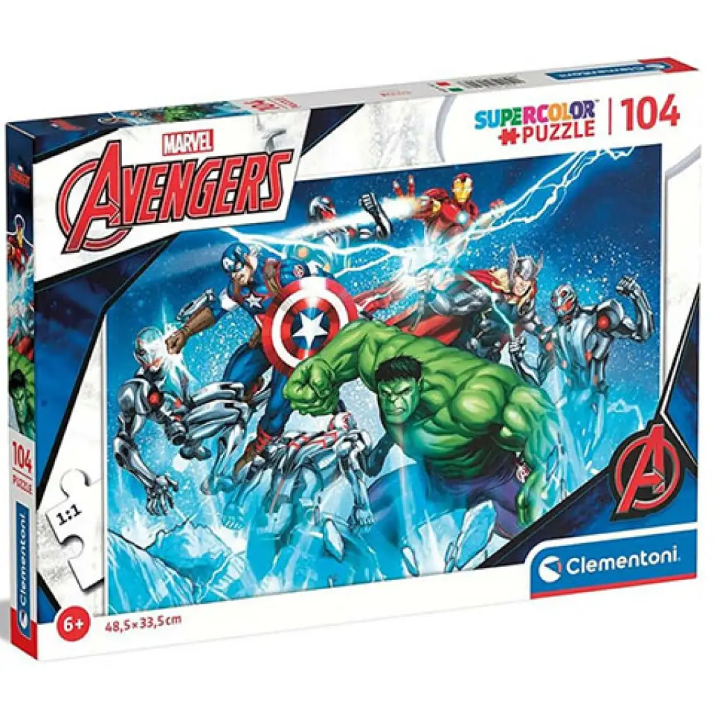 imagen de Rompecabezas Super Color de 104 piezas de los Vengadores - Clementoni 1