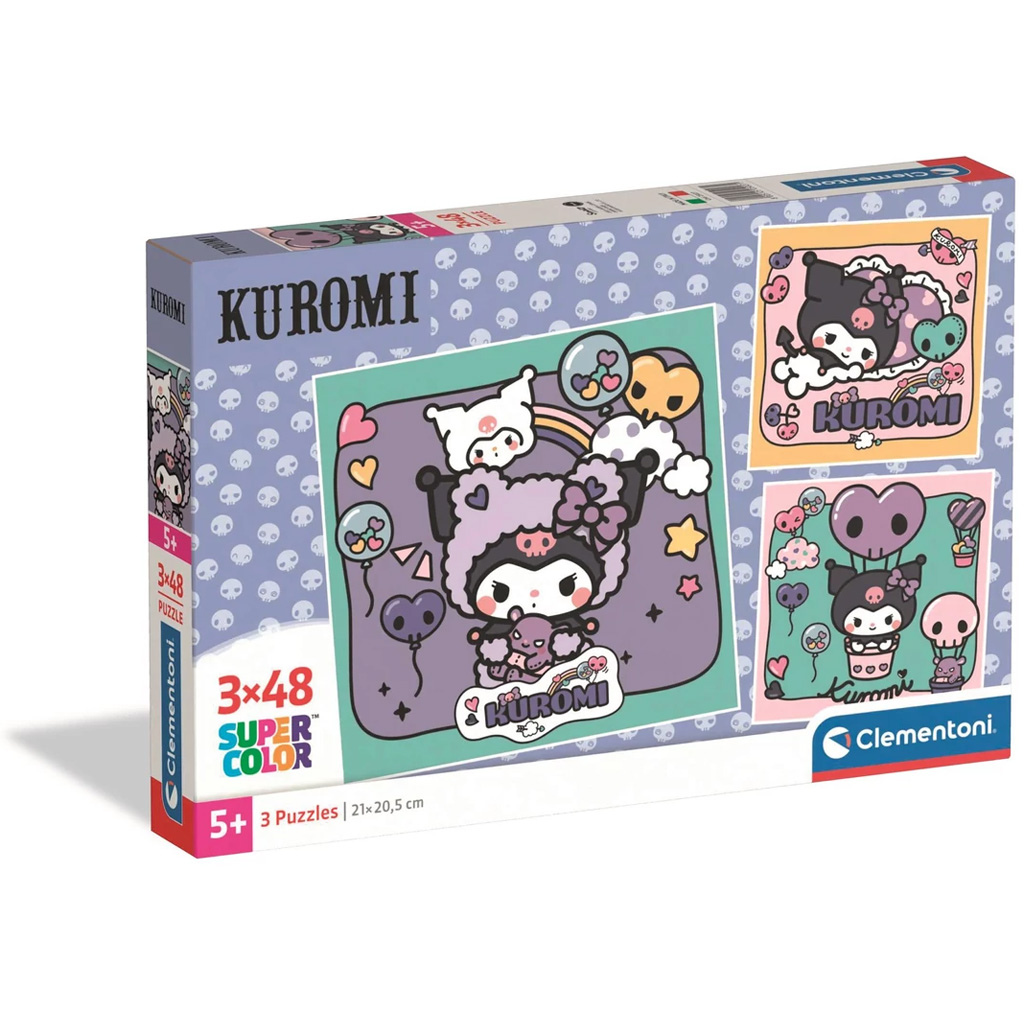 imagen de Rompecabezas Super Color de Kuromi 3x48 piezas - Clementoni 1