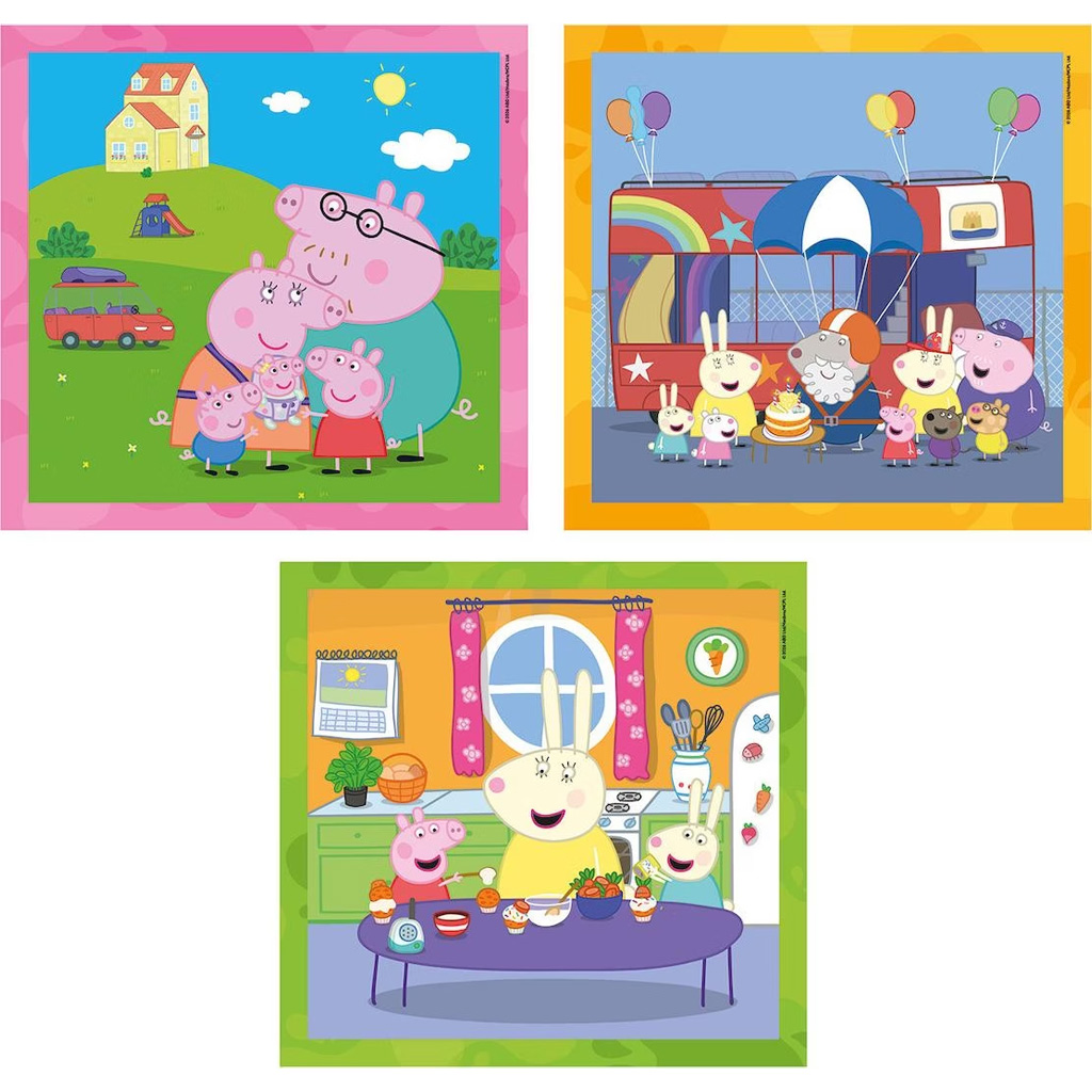 imagen de Rompecabezas Super Color de Peppa Cerdita 3x48 piezas - Clementoni 2