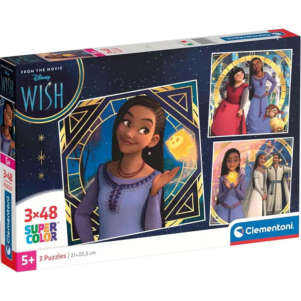 imagen de Rompecabezas Supercolor 3x48 piezas Disney Wish - Clementoni 1