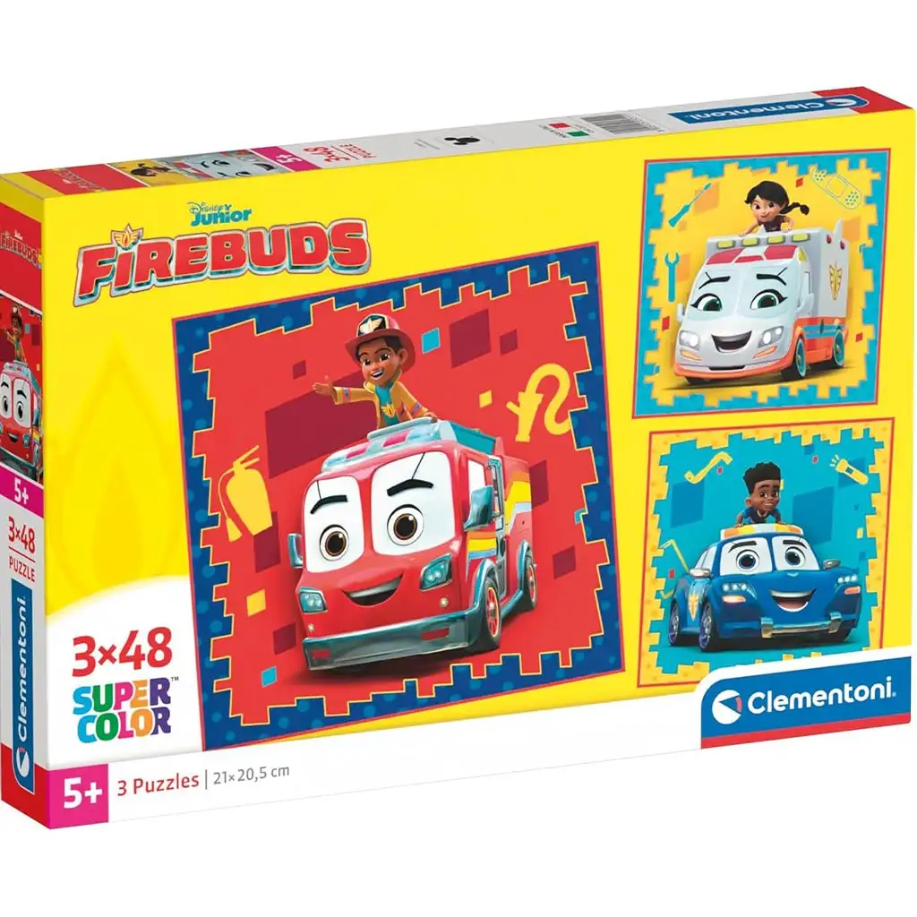 imagen de Rompecabezas Supercolor 3x48 piezas Firebuds - Clementoni 1