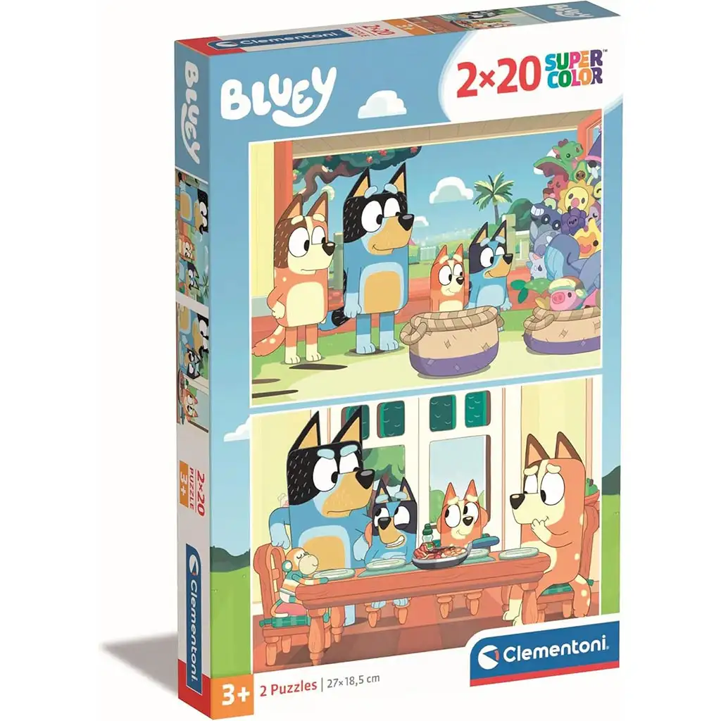 imagen de Rompecabezas supercolor Bluey de 2x20 piezas - Clementoni 1