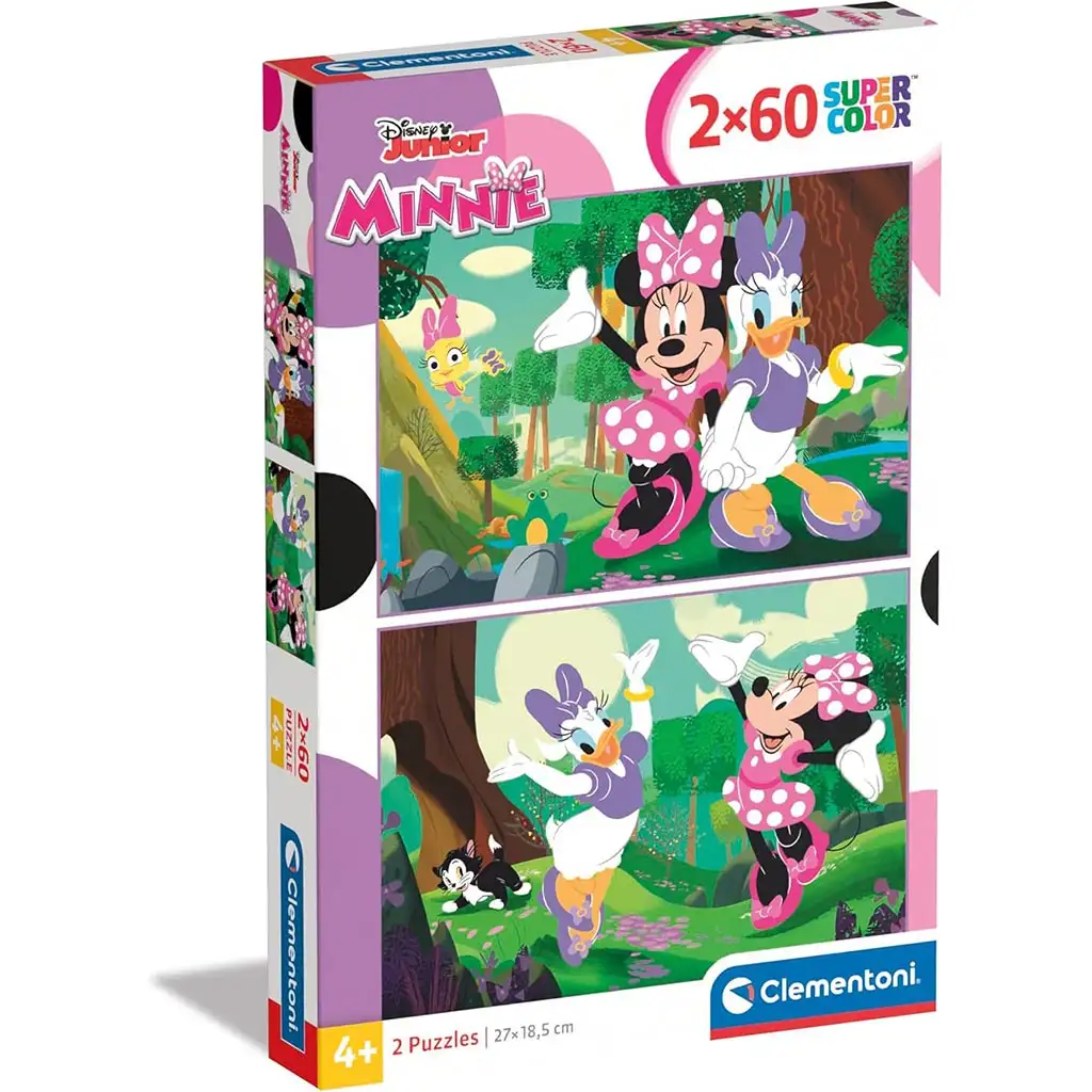 imagen de Rompecabezas SuperColor de 2x60 piezas de Disney Minnie Mouse - Clementoni 1