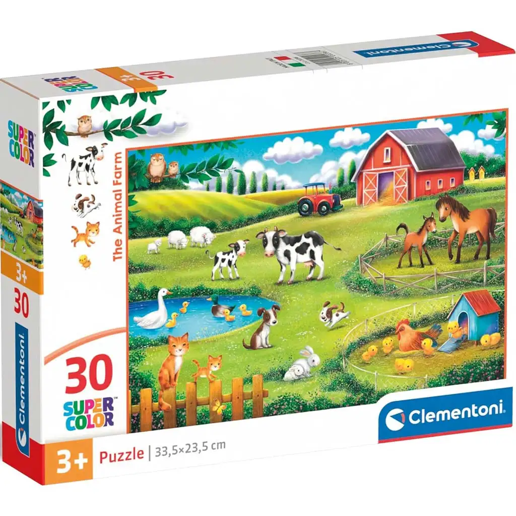imagen de Rompecabezas Supercolor de 30 piezas de la granja de animales - Clementoni 1