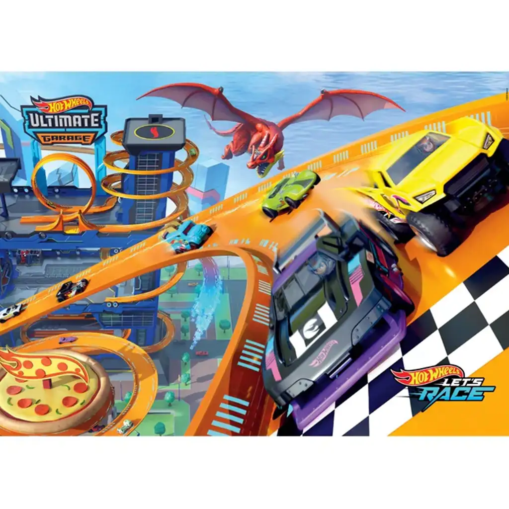 imagen de Rompecabezas supercolor de carrera de Hot Wheels de 104 piezas - Clementoni 2