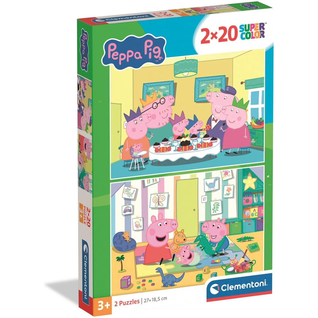 imagen de Rompecabezas Supercolor de Peppa cerdo 2x20 piezas - Clementoni 1