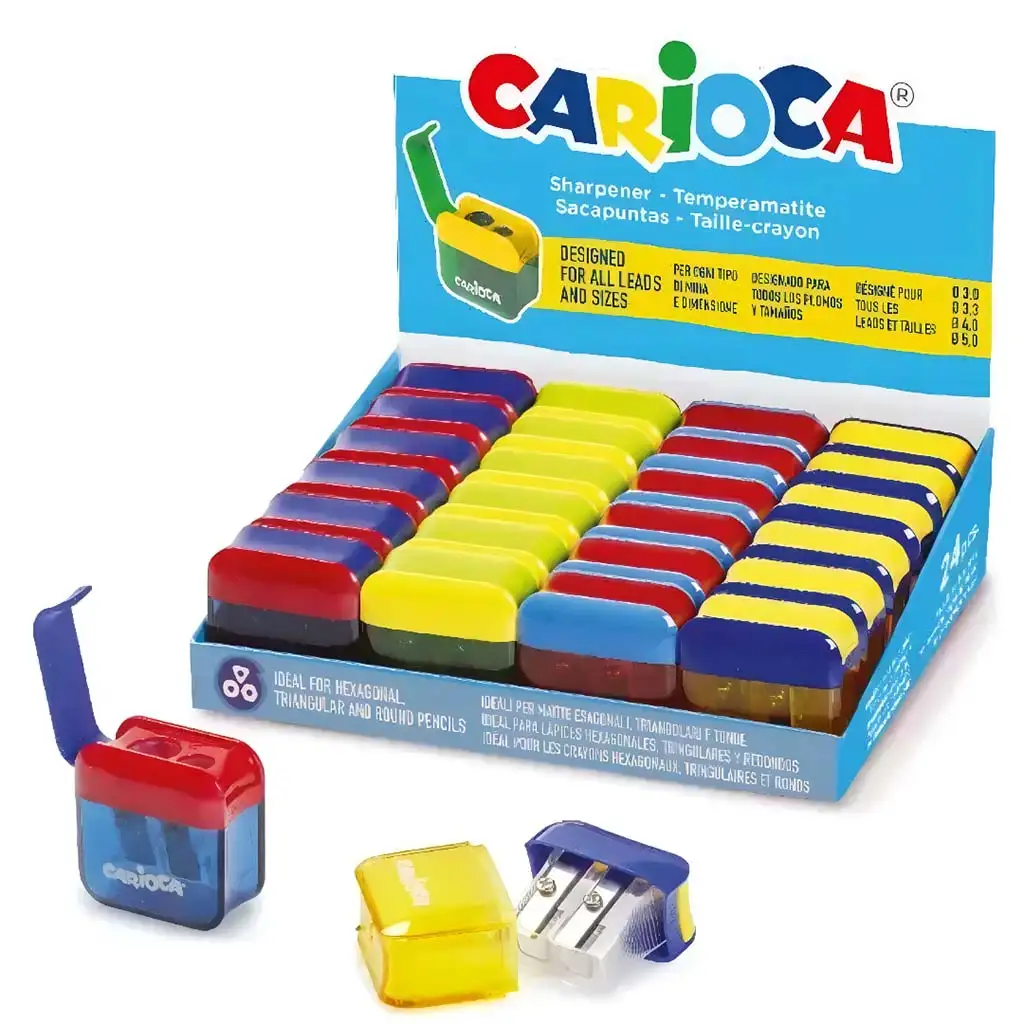 imagen de Sacapuntas de colores con depósito de dos agujeros 1ud - Carioca 1