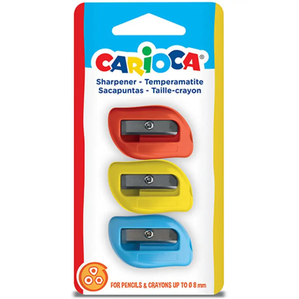 imagen de Sacapuntas de plástico set de 3 piezas - Carioca 1