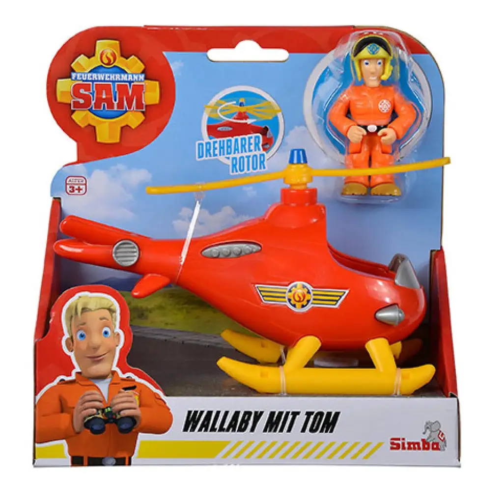 imagen de Sam el bombero: Helicóptero Wallaby con figura de Tom - Simba Toys 1