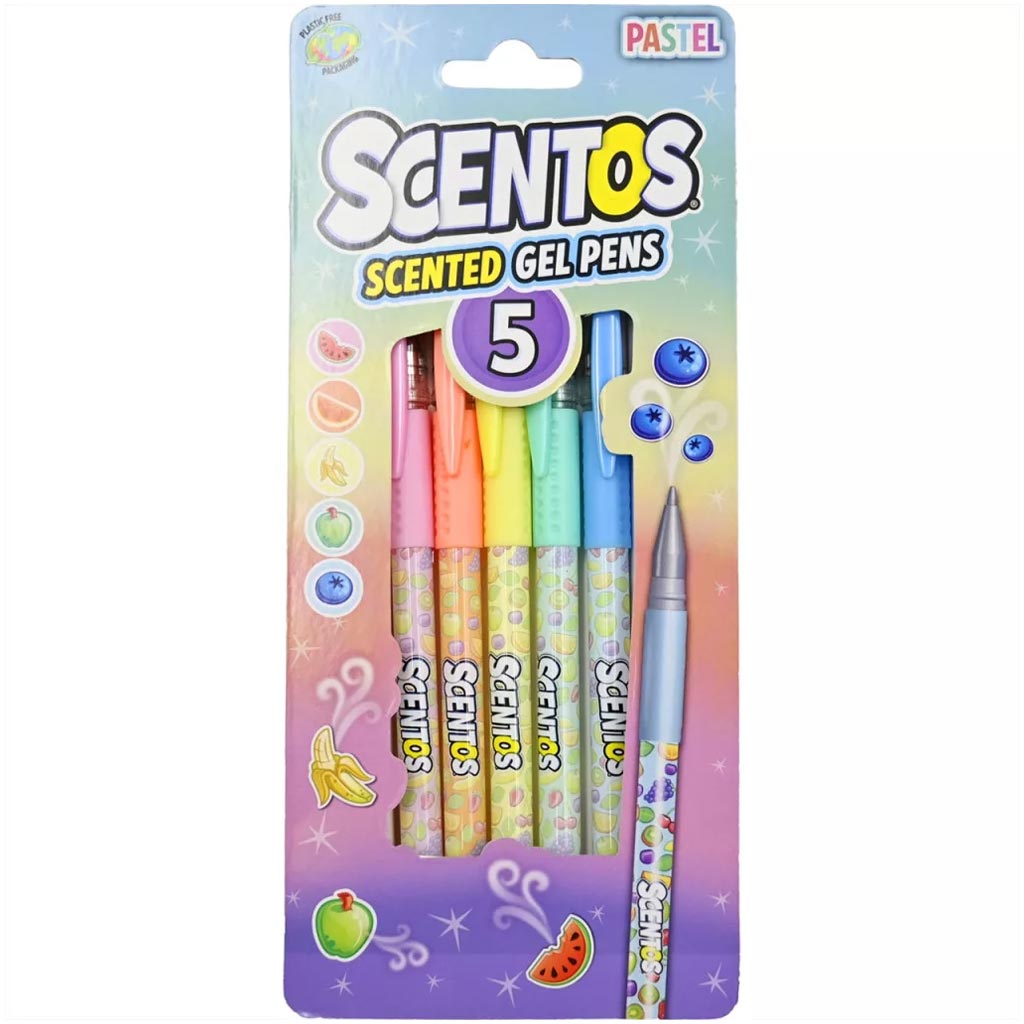 imagen de Scentos Bolígrafo de gel aromático, 5 unidades - colores pastel 1