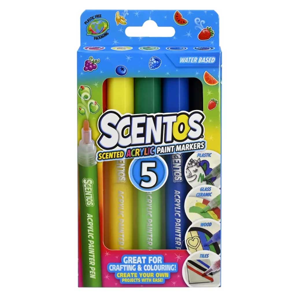 imagen de Scentos Marcadores acrílicos aromáticos en color neón 5 unidades 1