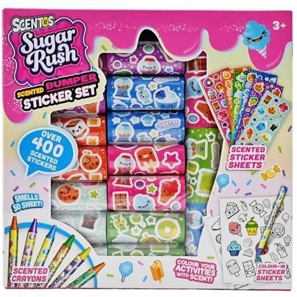 imagen de Scentos Set de pegatinas con crayones rosa 1