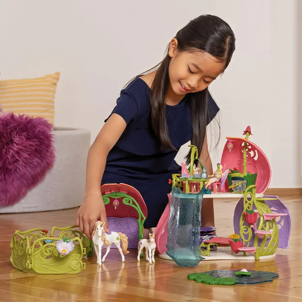 imagen de Schleich: Bayala - Casa de flores brillante con unicornios, establo y lago (42455) 5