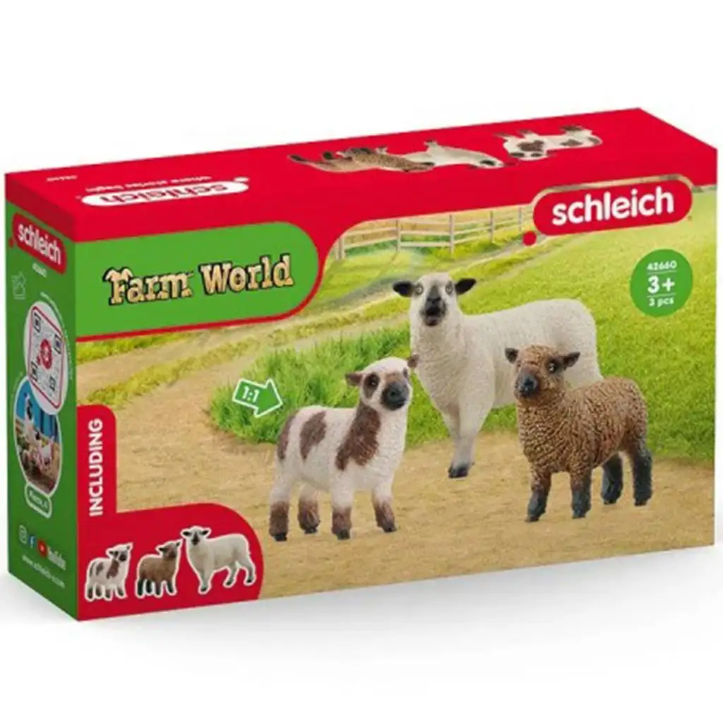 imagen de Schleich: Farm World - Figura set de amigos corderos (42660) 1