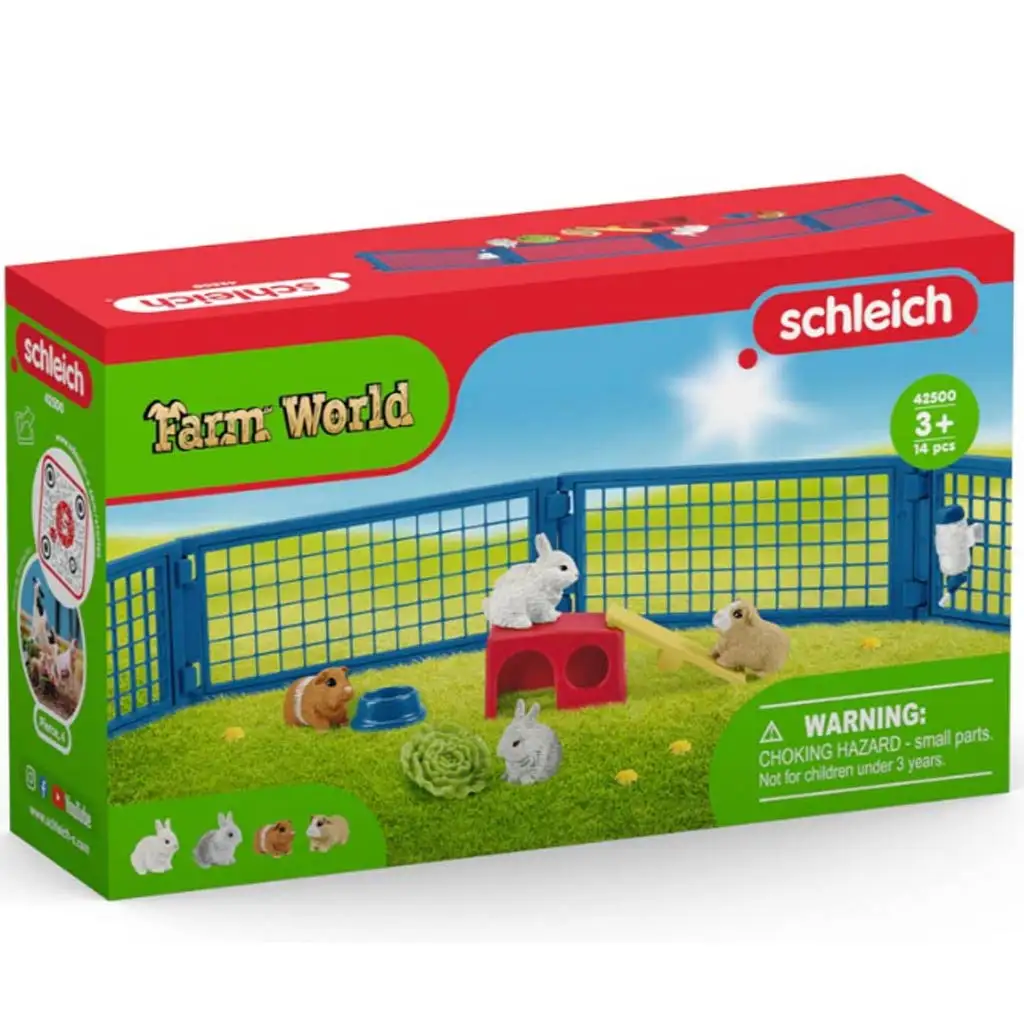 imagen de Schleich: Farm World - Hogar para conejos y cobayas juego de set (42500) 1