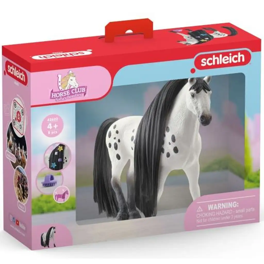 imagen de Schleich Horse Club: Las Bellezas de Sofia - Figura de semental Knabstrupper con crin peinable (42622) 1