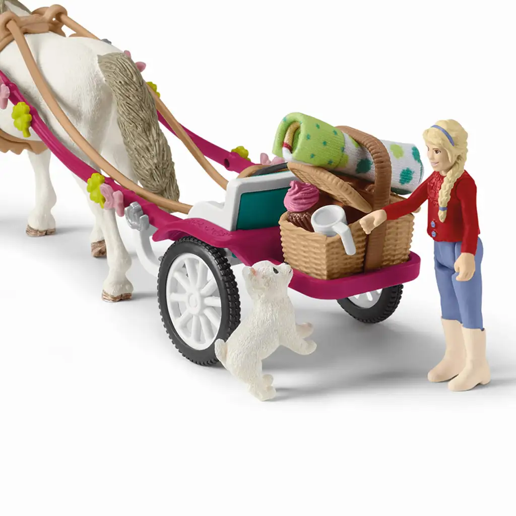 imagen de Schleich: Horse Club - Set de juego con carro para exhibición ecuestre con picnic (42467) 4