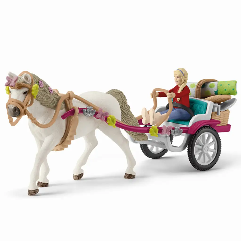imagen de Schleich: Horse Club - Set de juego con carro para exhibición ecuestre con picnic (42467) 5