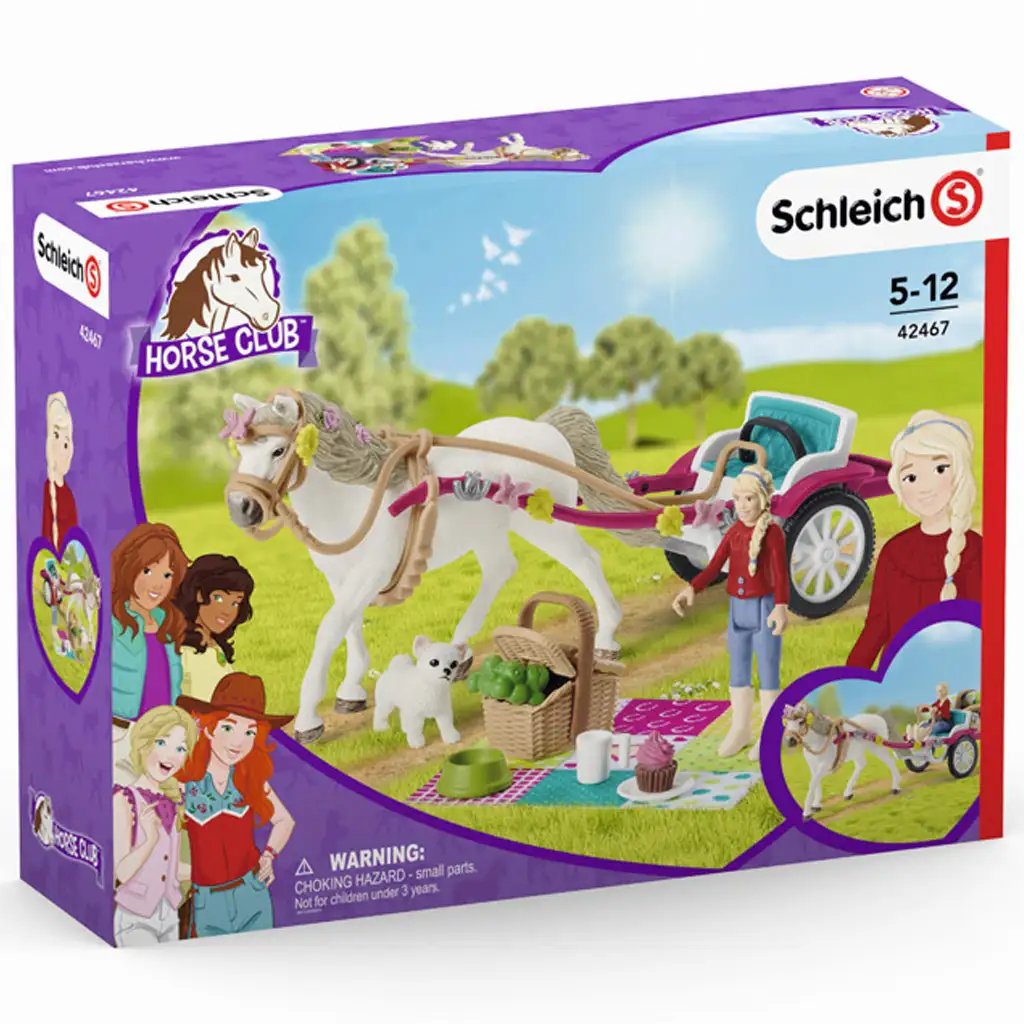 imagen de Schleich: Horse Club - Set de juego con carro para exhibición ecuestre con picnic (42467) 1