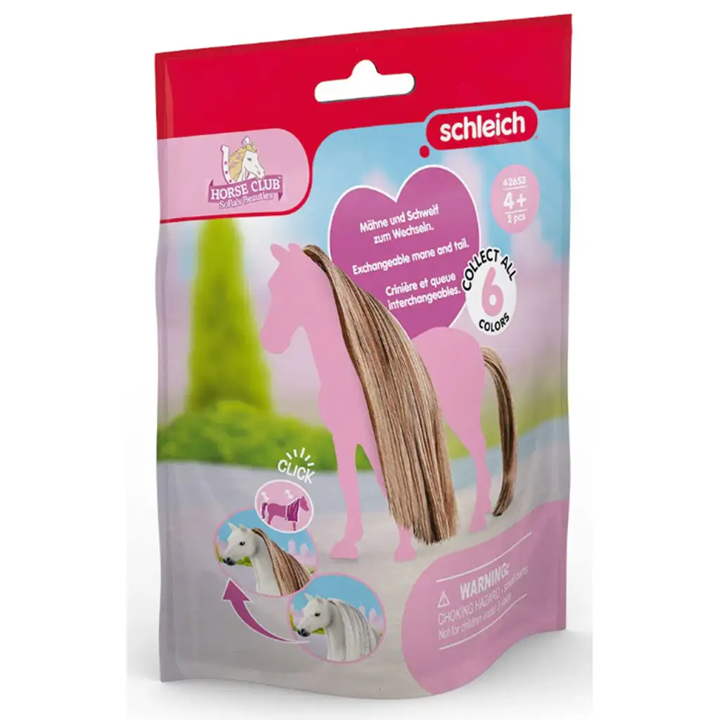 imagen de Schleich Horse Club: Sofia's Beauties - Conjunto de accesorios de crin y cola castaña (42653) 1