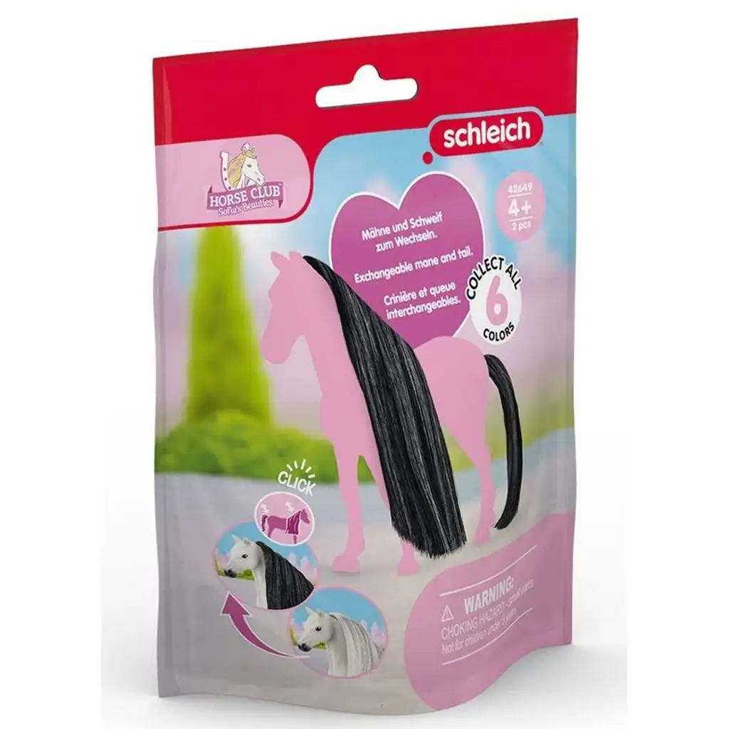 imagen de Schleich Horse Club: Sofia's Beauties - Conjunto de accesorios de crin y cola negra (42649) 1