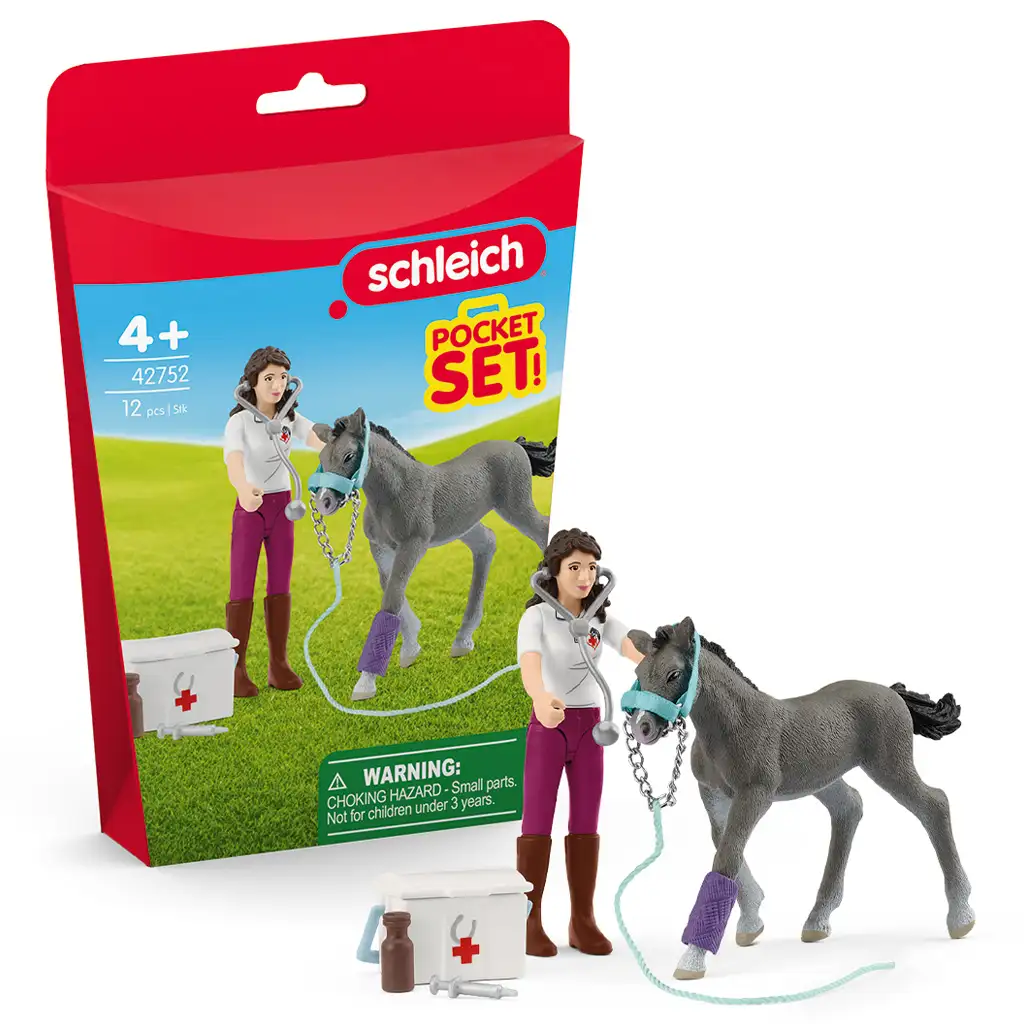 imagen de Schleich: Juego de cuidado de caballos con potro Trakehner (42752) 1
