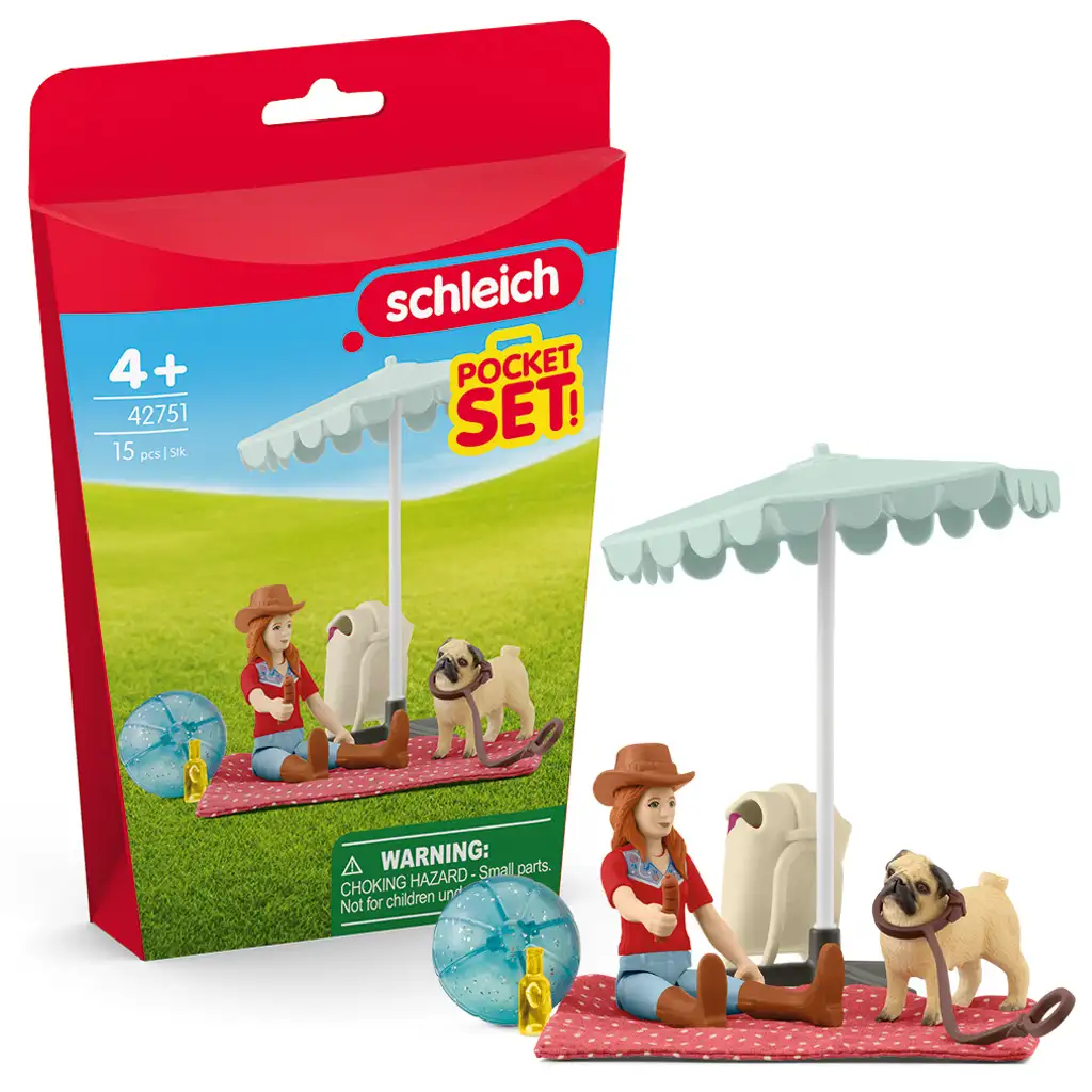 imagen de Schleich: La excursión de Hannah y su perrito bulldog a la laguna (42751) 1
