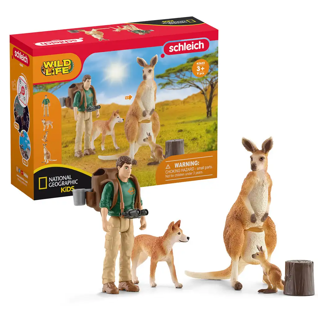 imagen de Schleich: Wild Life - Set de figura de aventura de canguro (42550) 1