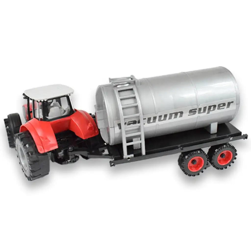 imagen de Serie de Camiones de Granja: Tractor con tanque de agua rojo o verde de 46cm 2