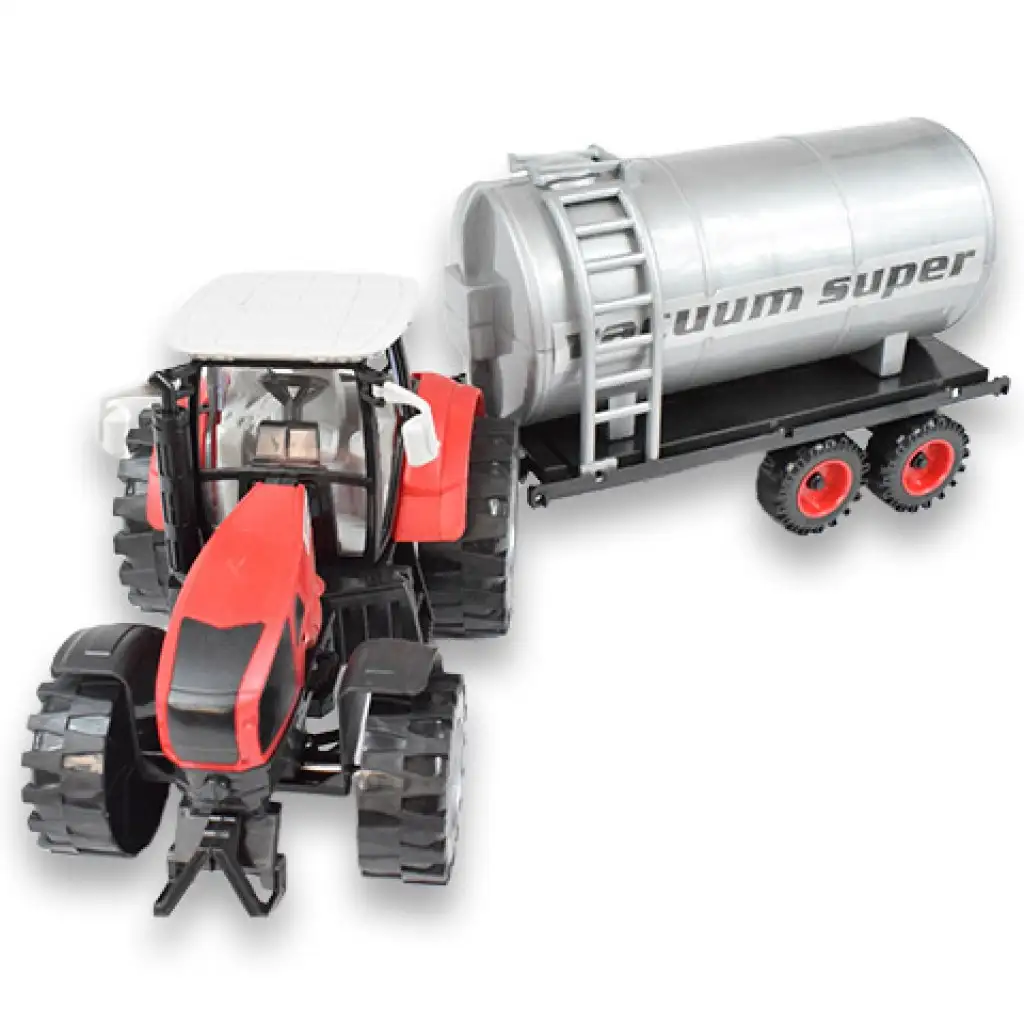 imagen de Serie de Camiones de Granja: Tractor con tanque de agua rojo o verde de 46cm 3