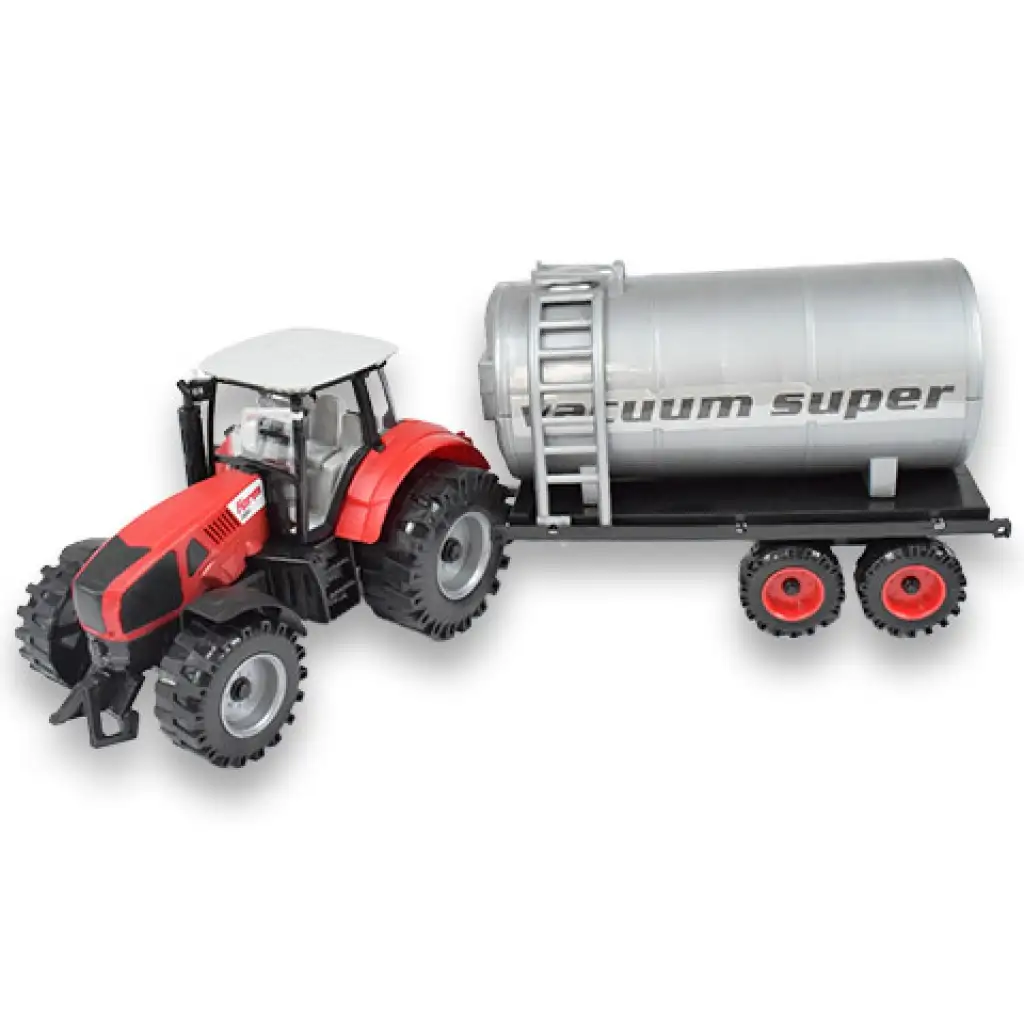imagen de Serie de Camiones de Granja: Tractor con tanque de agua rojo o verde de 46cm 1