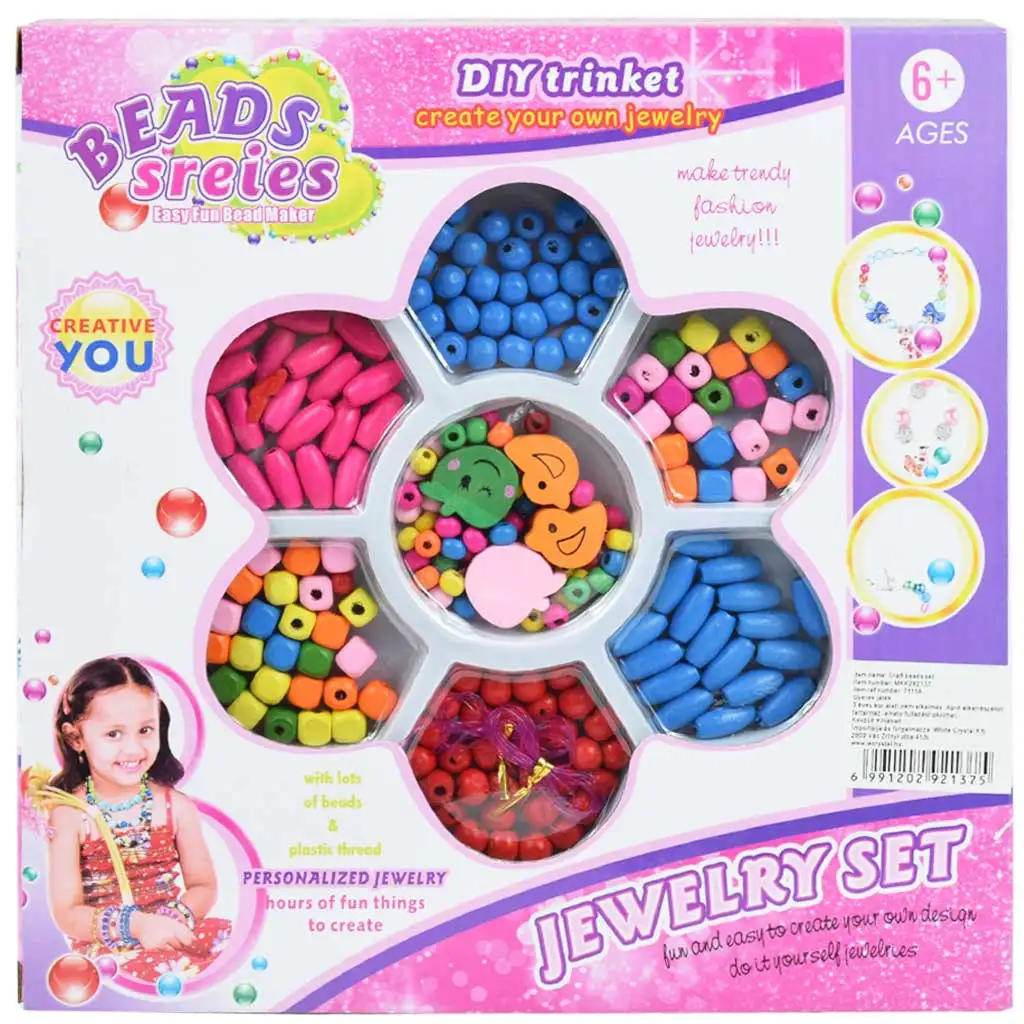 imagen de Serie de cuentas: Kit de joyería con más de 100 cuentas de colores en diferentes formas 1