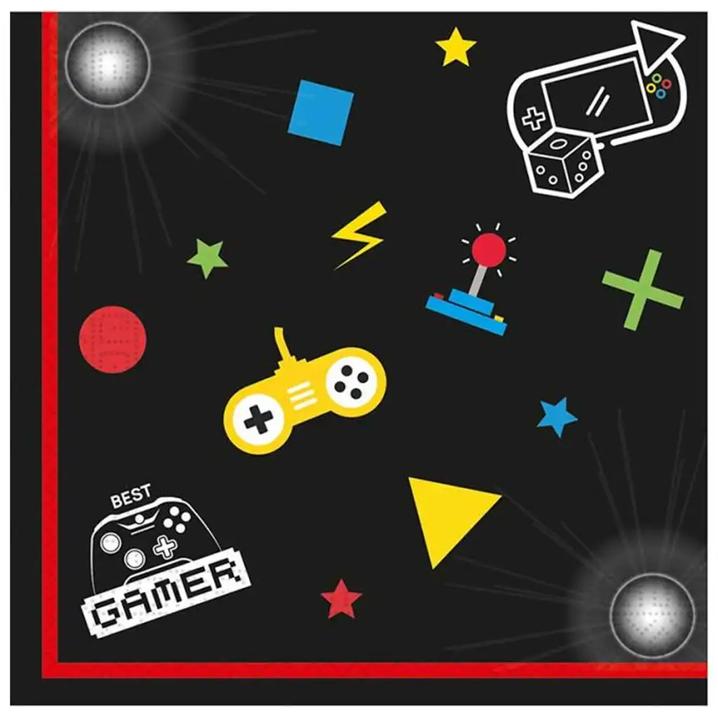 imagen de Servilleta de papel con diseño gamer paquete de 20 unidades 1