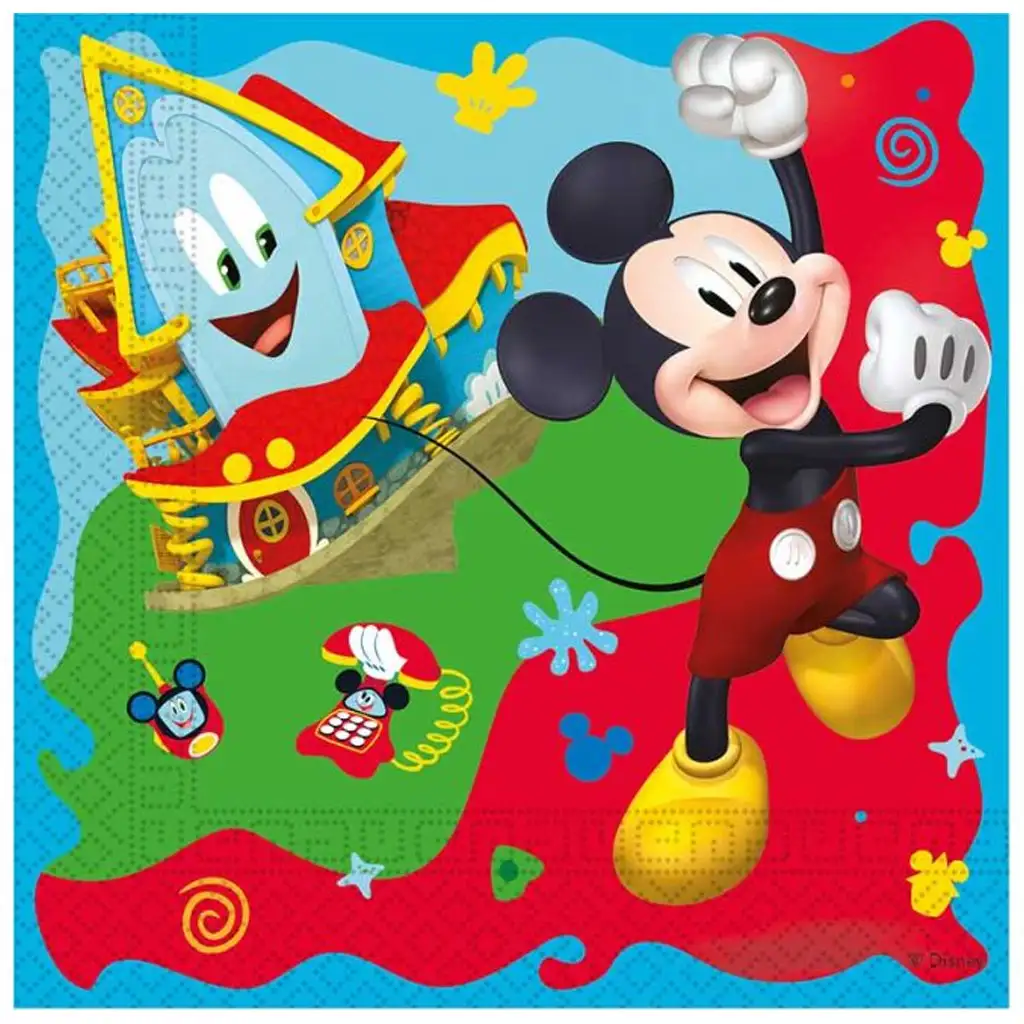 imagen de Servilleta de papel de 2 capas con estampado de Mickey Mouse, paquete de 20 unidades 1